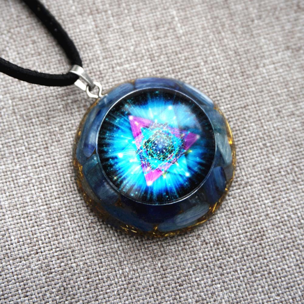 Handmade Epoxy Ogan Energy Gem Pendant Meditation Energy Stone Fashion Necklace Pendant