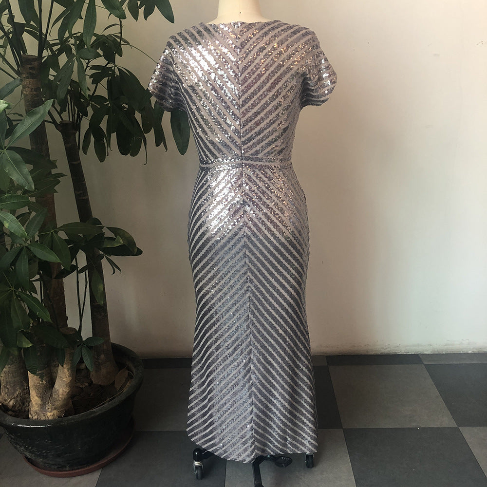 African Hot Style Commuter Twill Sequin Dress