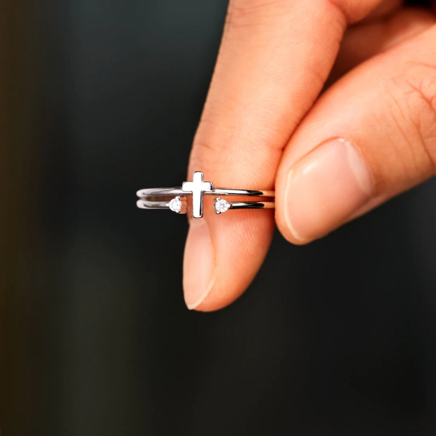 925 Sterling Silver Cross Ring 