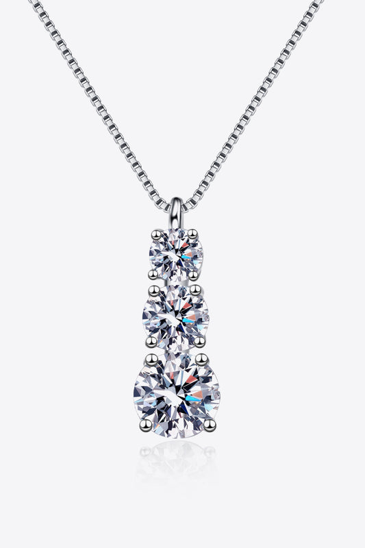 Moissanite Triple-Pendant Necklace 