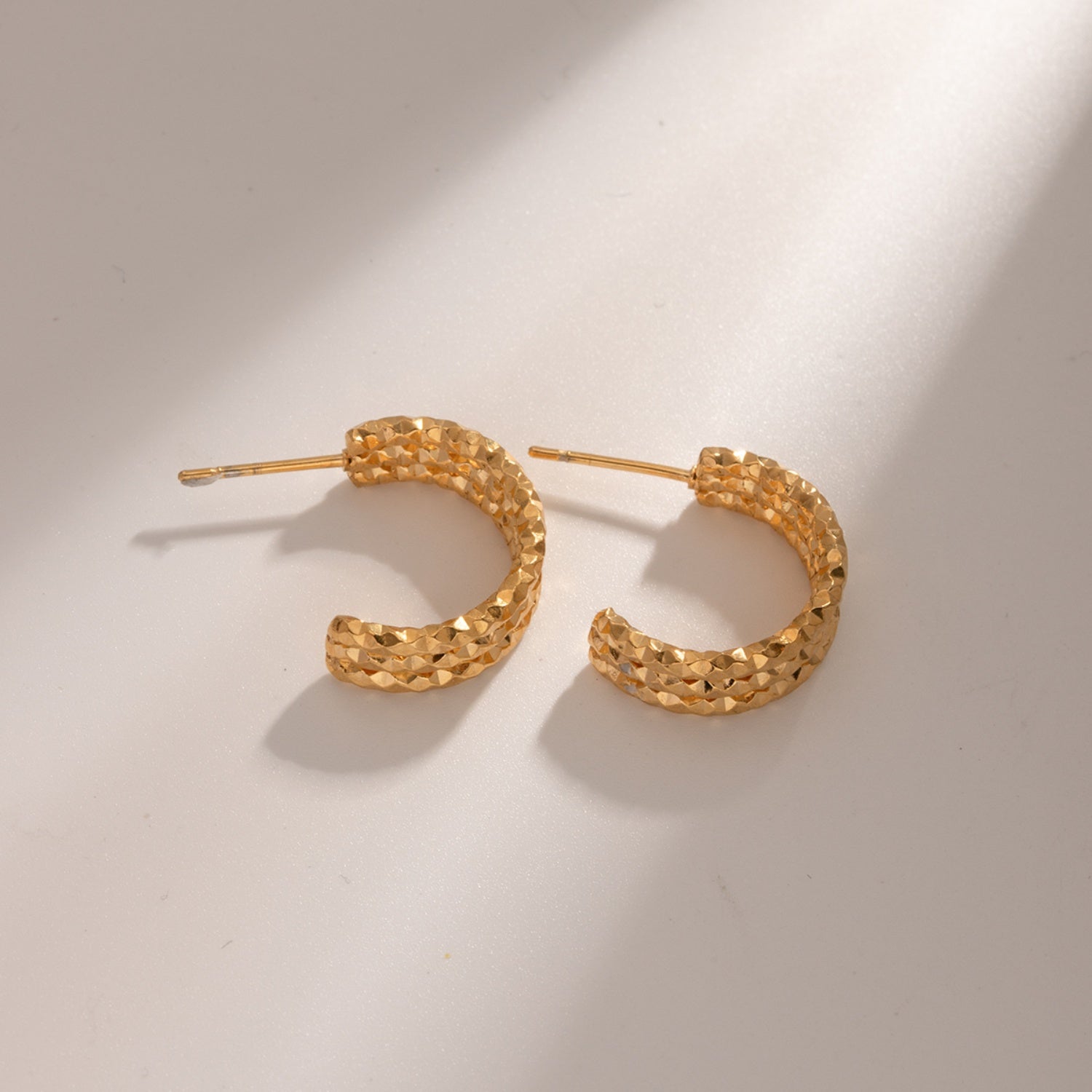 18K Gold-Plated Stainless Steel C-Hoop Earrings 