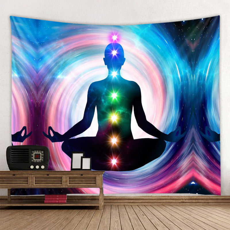 Boho Yoga Meditation Colorful Chakra Decorative Tapestry