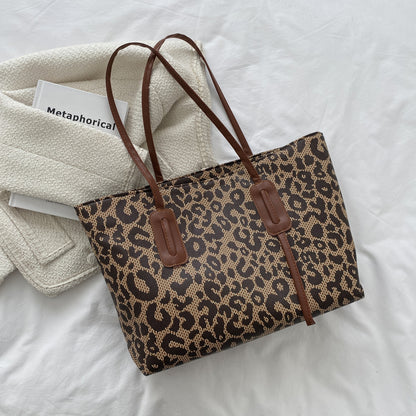 PU Leather Leopard Tote Bag 