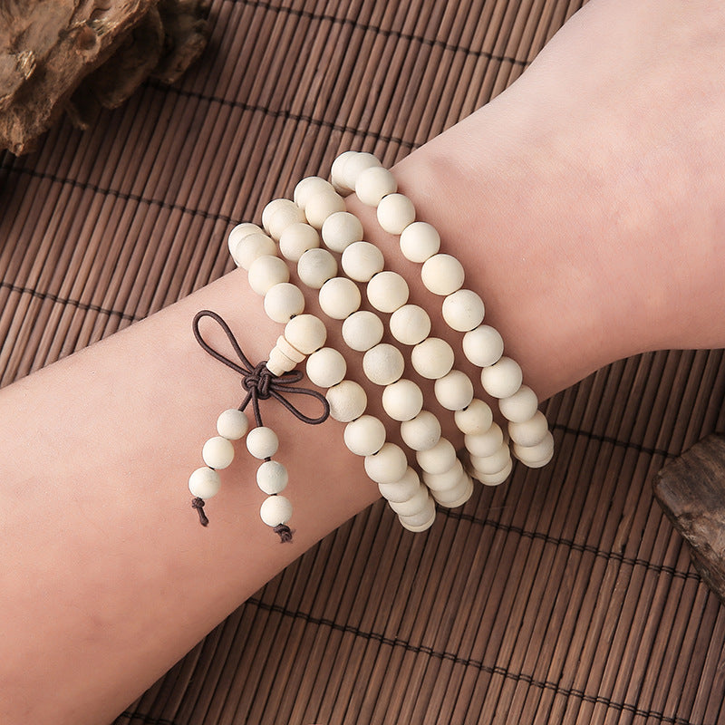 Natural Camphor Wood 108 Buddha Beads Bracelet Without Lacquer Grinding