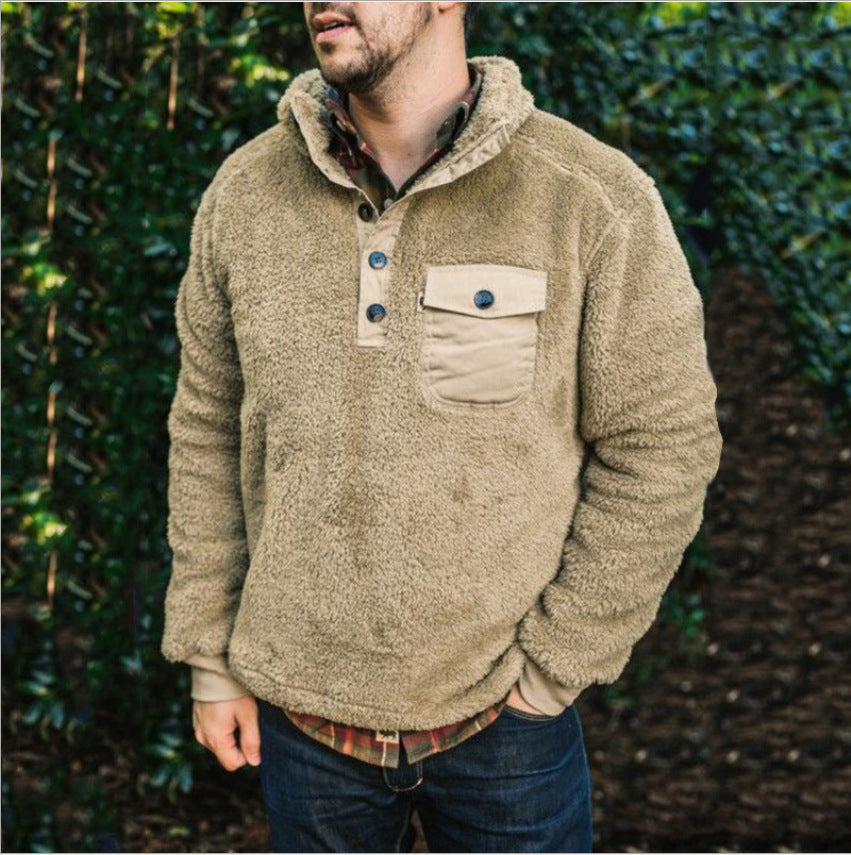 Men's Casual Flannel Plush Sweatshirt