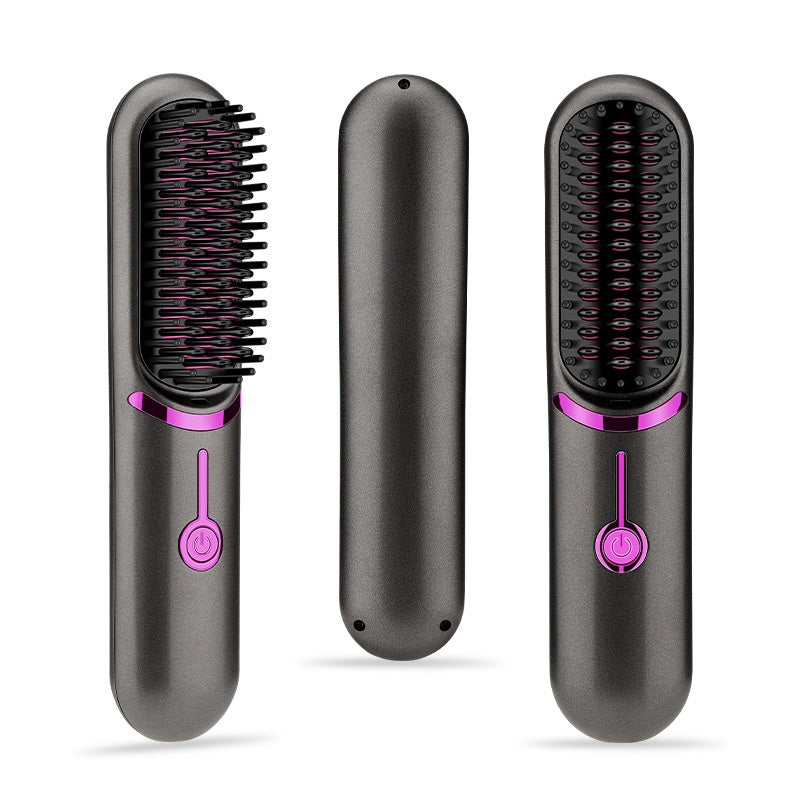 Wireless Straight Comb USB Charging Hairdressing Comb Rolls 