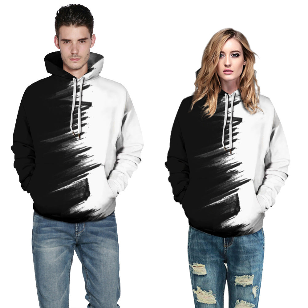 Men Sports Large Size Print Pullover Sweatshirt Loose