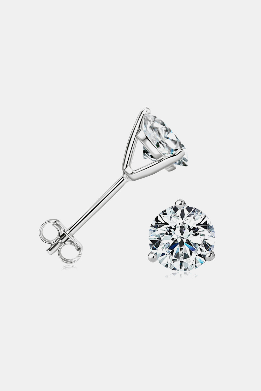 2 Carat Moissanite 925 Sterling Silver Stud Earrings 