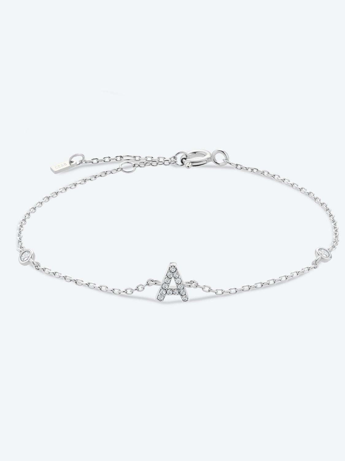 A To F Zircon 925 Sterling Silver Bracelet 