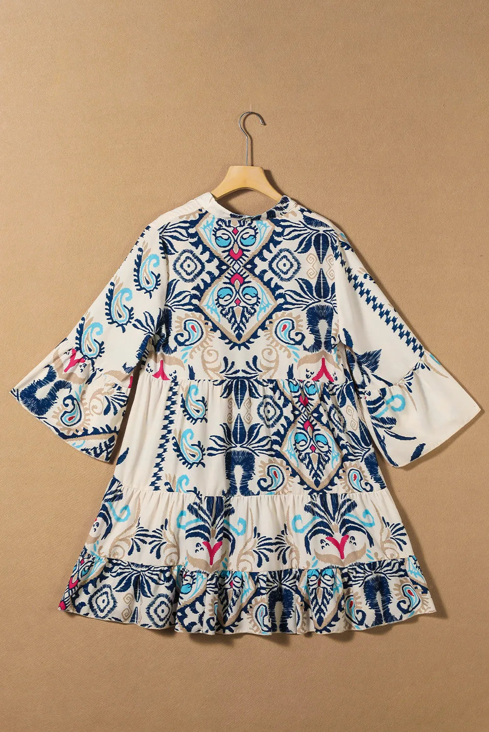 Printed Button Up Mini Dress