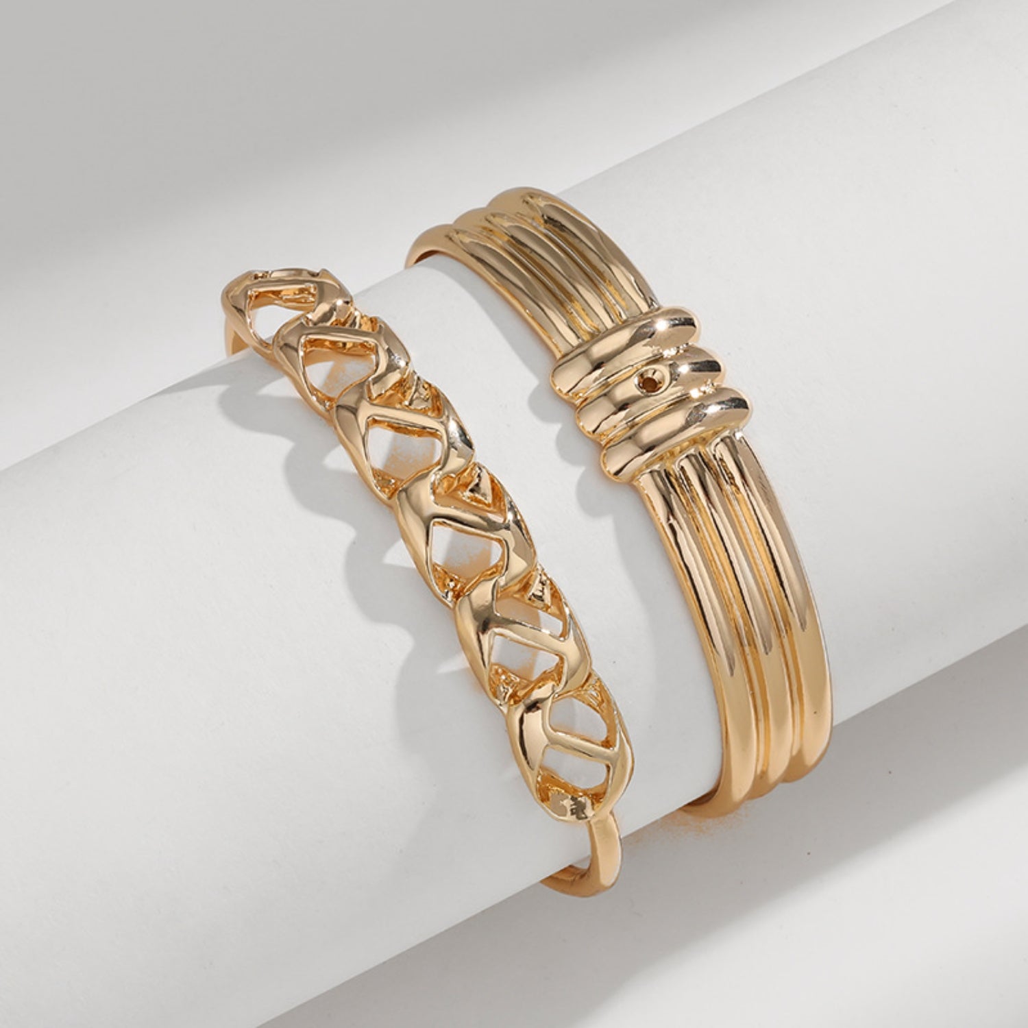 Gold-Plated Alloy Cuff Bracelet 