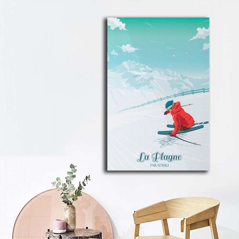 French Mountain Ski Resort Canvas Poster