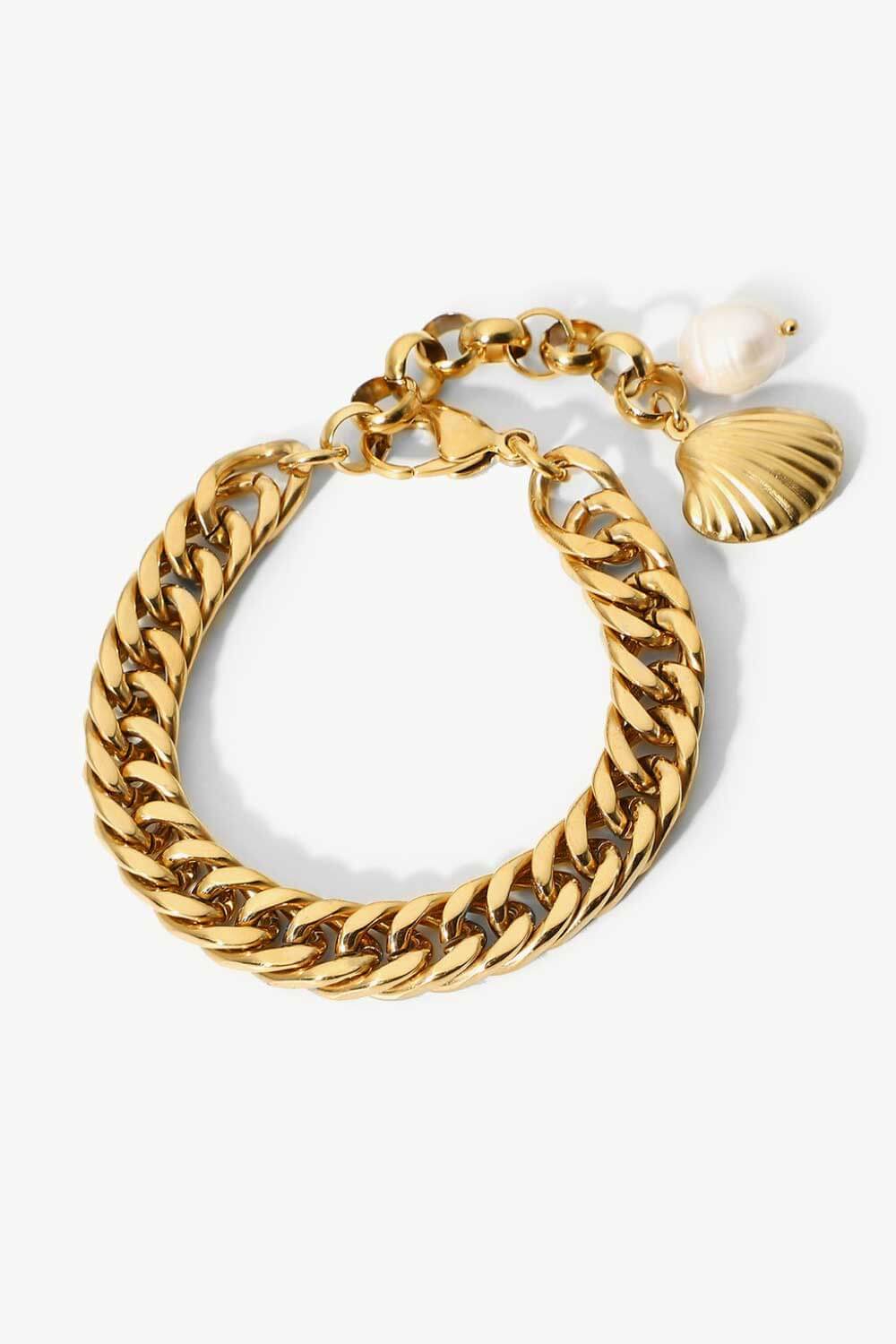 18K Gold-Plated Curb Chain Bracelet 