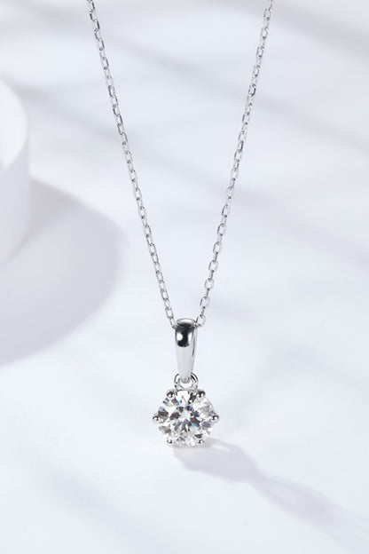 2 Carat 6-Prong Moissanite Pendant Necklace 