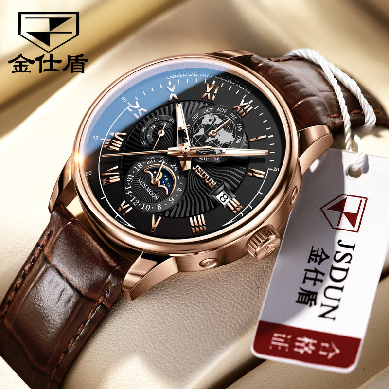 Automatic Mechanical Watch Three Eyes And Six Needles Fashion Trendy