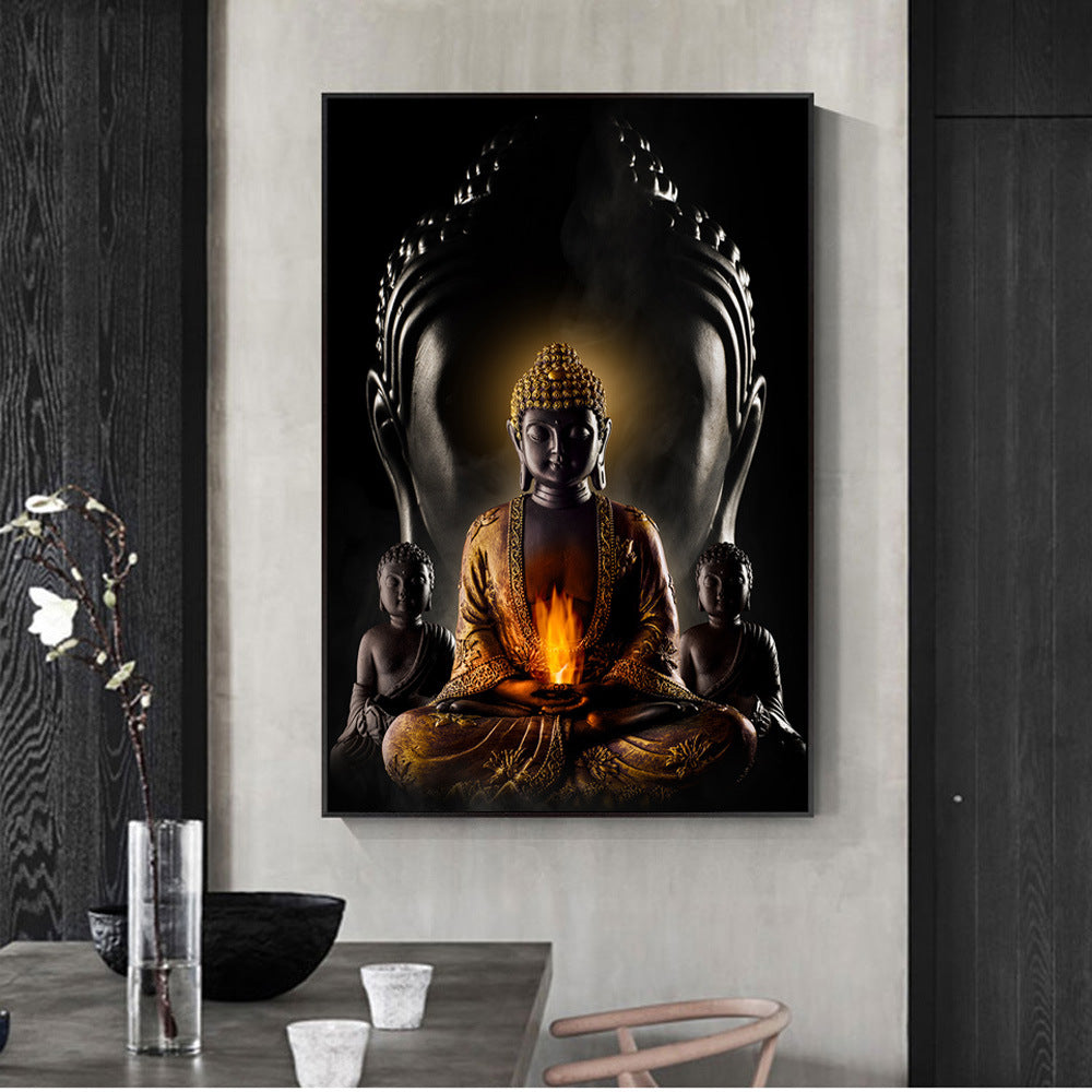 HD Modern Home Single Colorful Buddha Oil Painting On Canvas