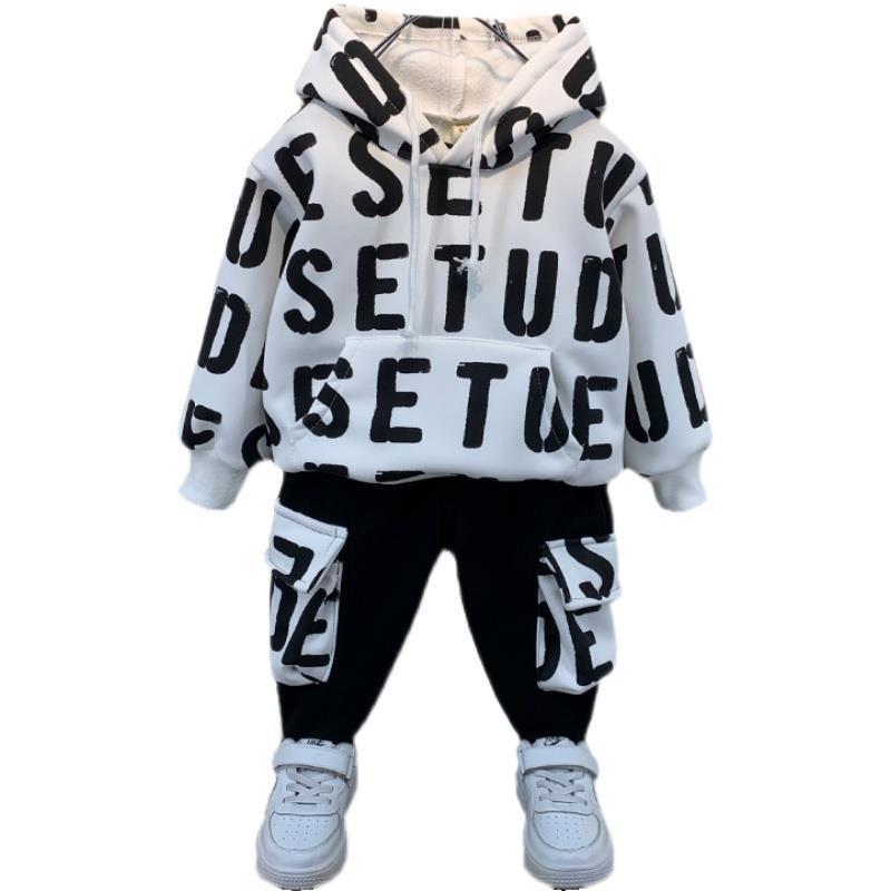 Winter Clothes Children's Baby Thickened Sweater Two-piece Set