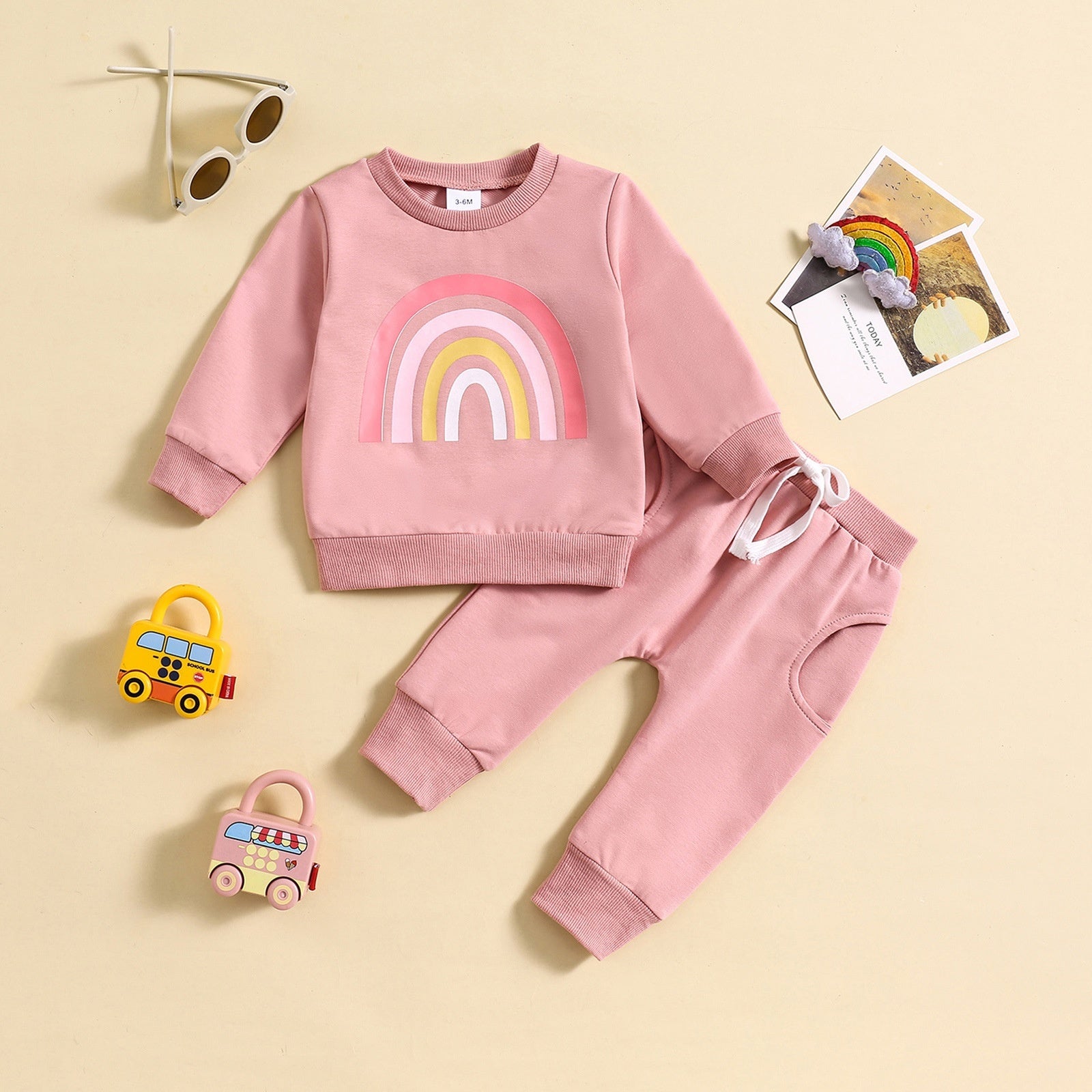 Children's Suit 0-3 Years Old Girl's Clothes Long-sleeved Sweater Fashionable Outer Wear Sweatpants