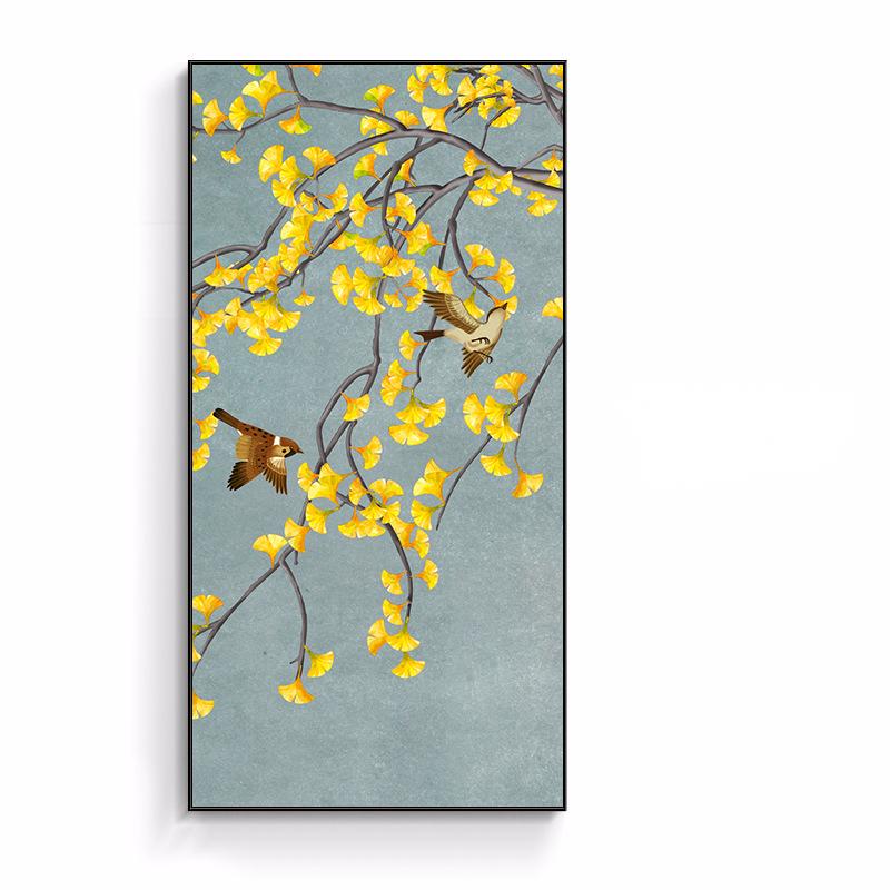 Chinese Style Paintings With Decorative Flowers And Birds