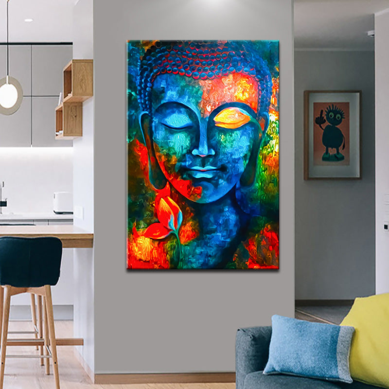 HD Modern Home Single Colorful Buddha Oil Painting On Canvas