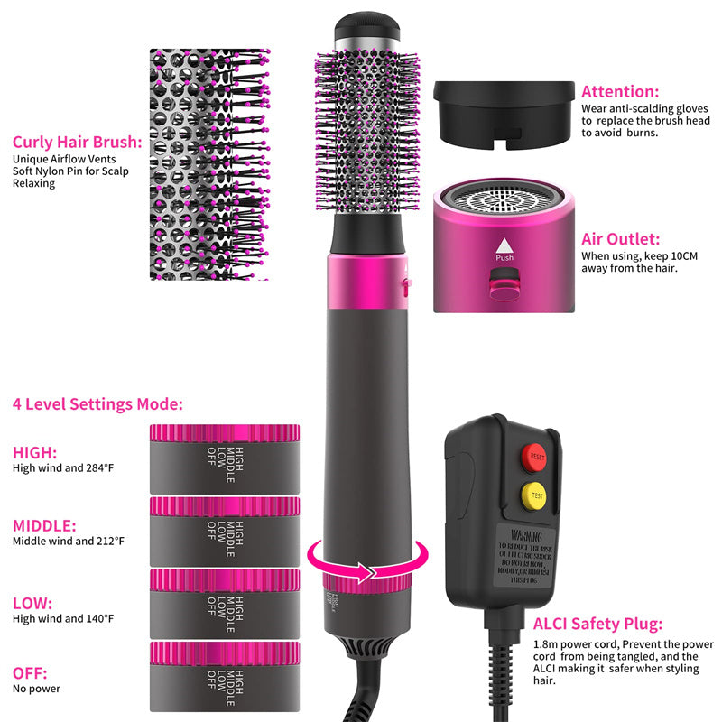 Professional 5 In 1 Hair Dryer Brush Dryer And Straightening Brush Electric Hair Styling Tool Automatic Hair Curler Beauty Supplies Gadgets 