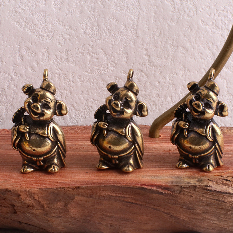 Brass Car Key Pendant Laughing Buddha