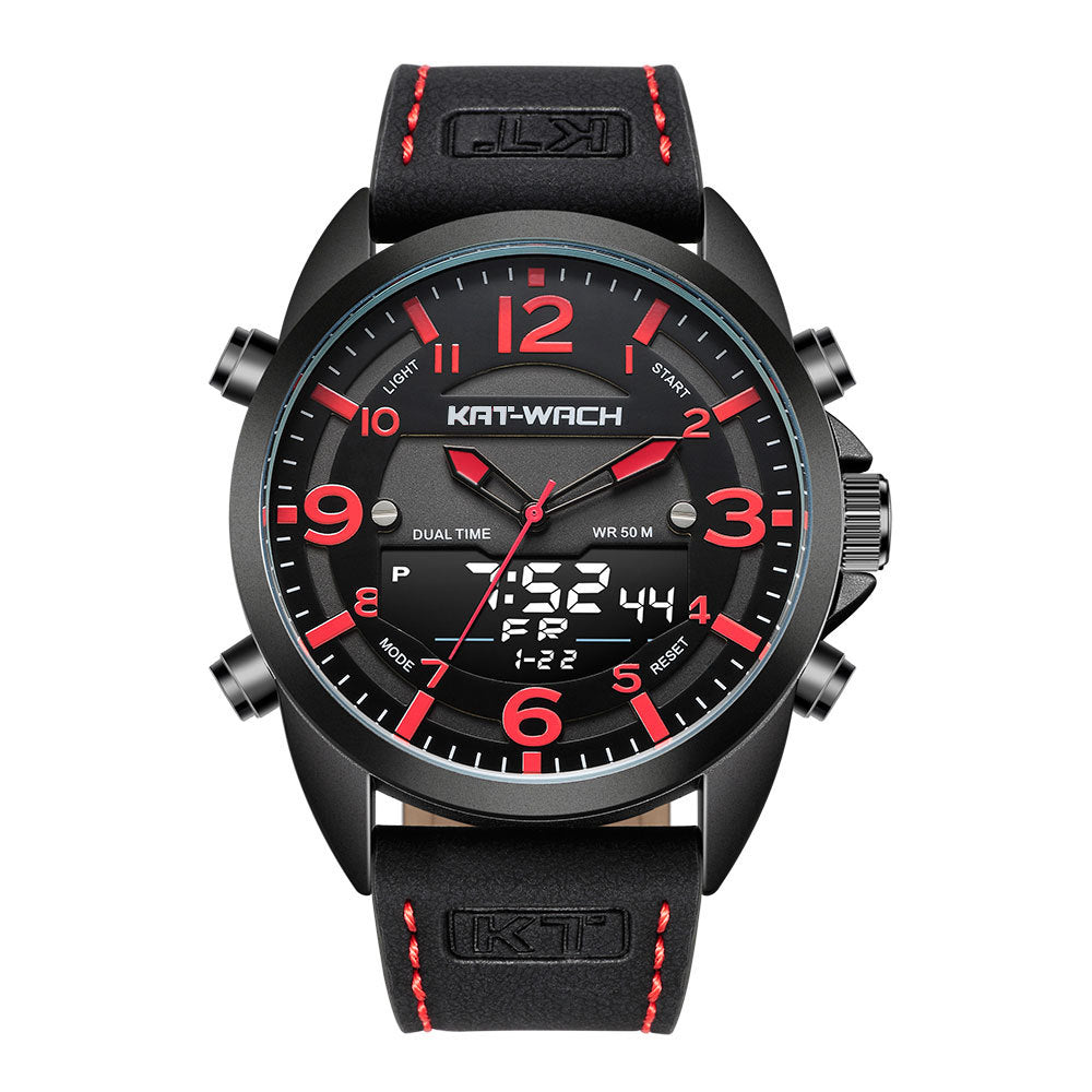 Men's Electronic Quartz Dual Display Outdoor Sports Watch