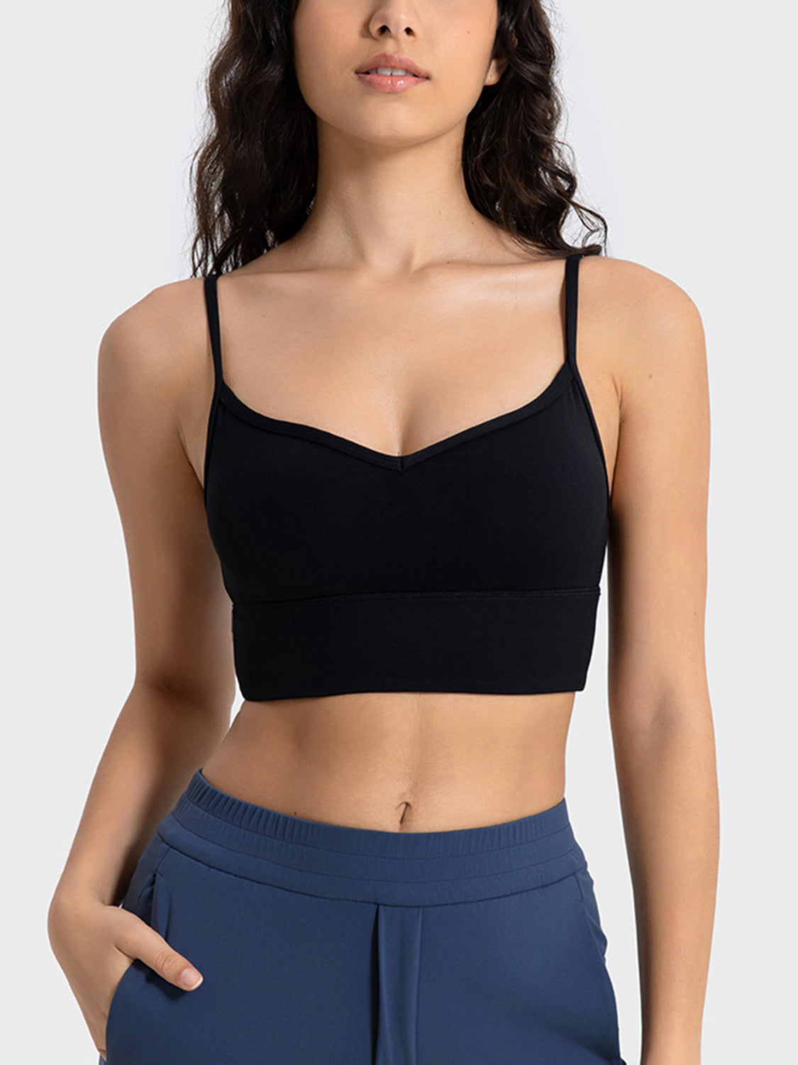 Spaghetti Strap Sport Bra - Babbazon Sports Bra