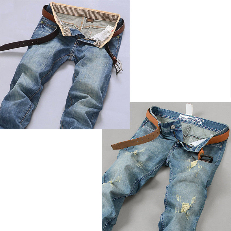 Men's Jeans Straight Loose Trend Wild Youth Tide Brand Casual Self-cultivation