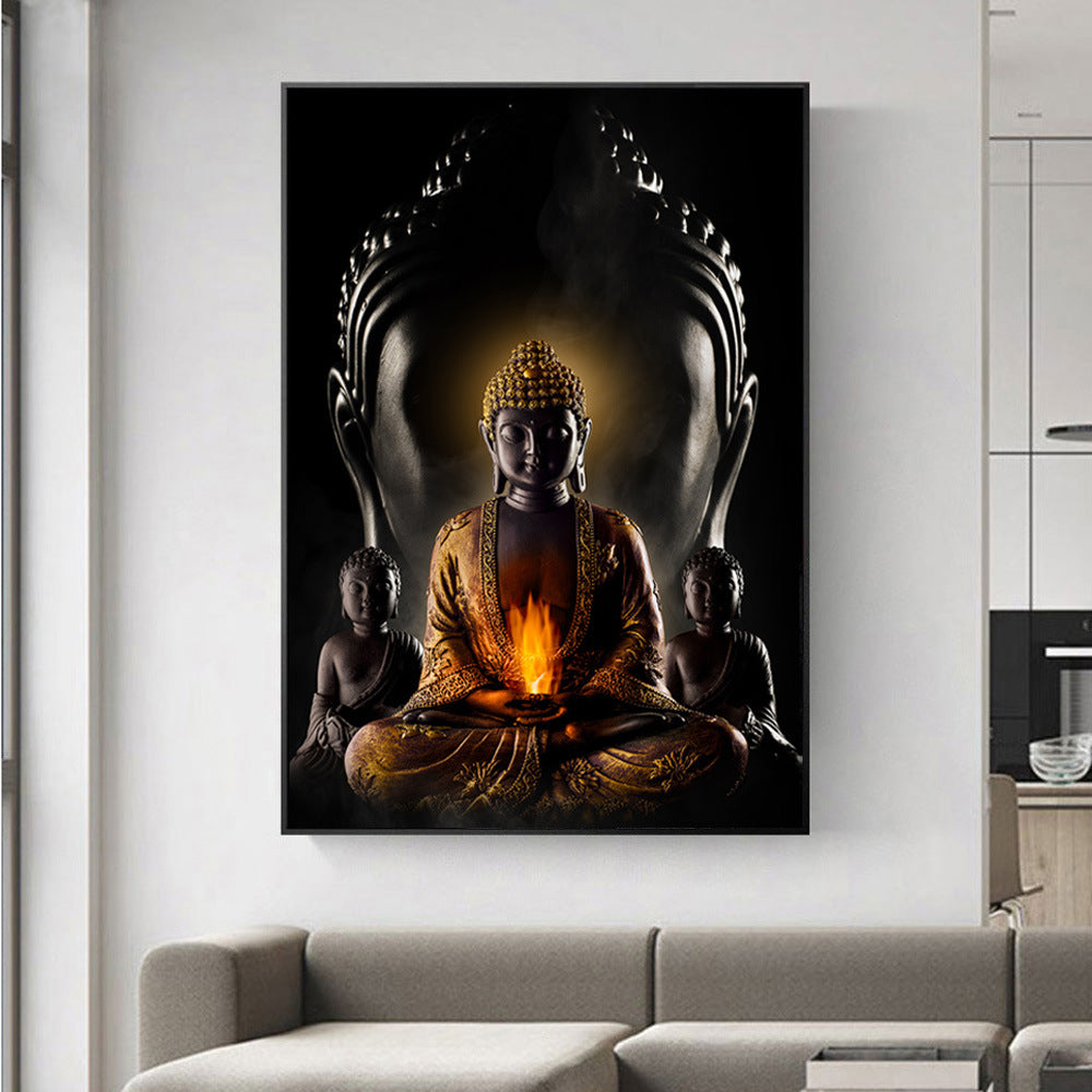 HD Modern Home Single Colorful Buddha Oil Painting On Canvas