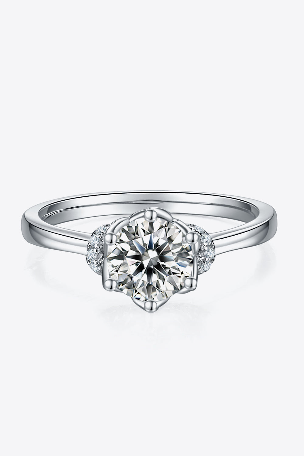 1 Carat Moissanite 925 Sterling Silver Ring 