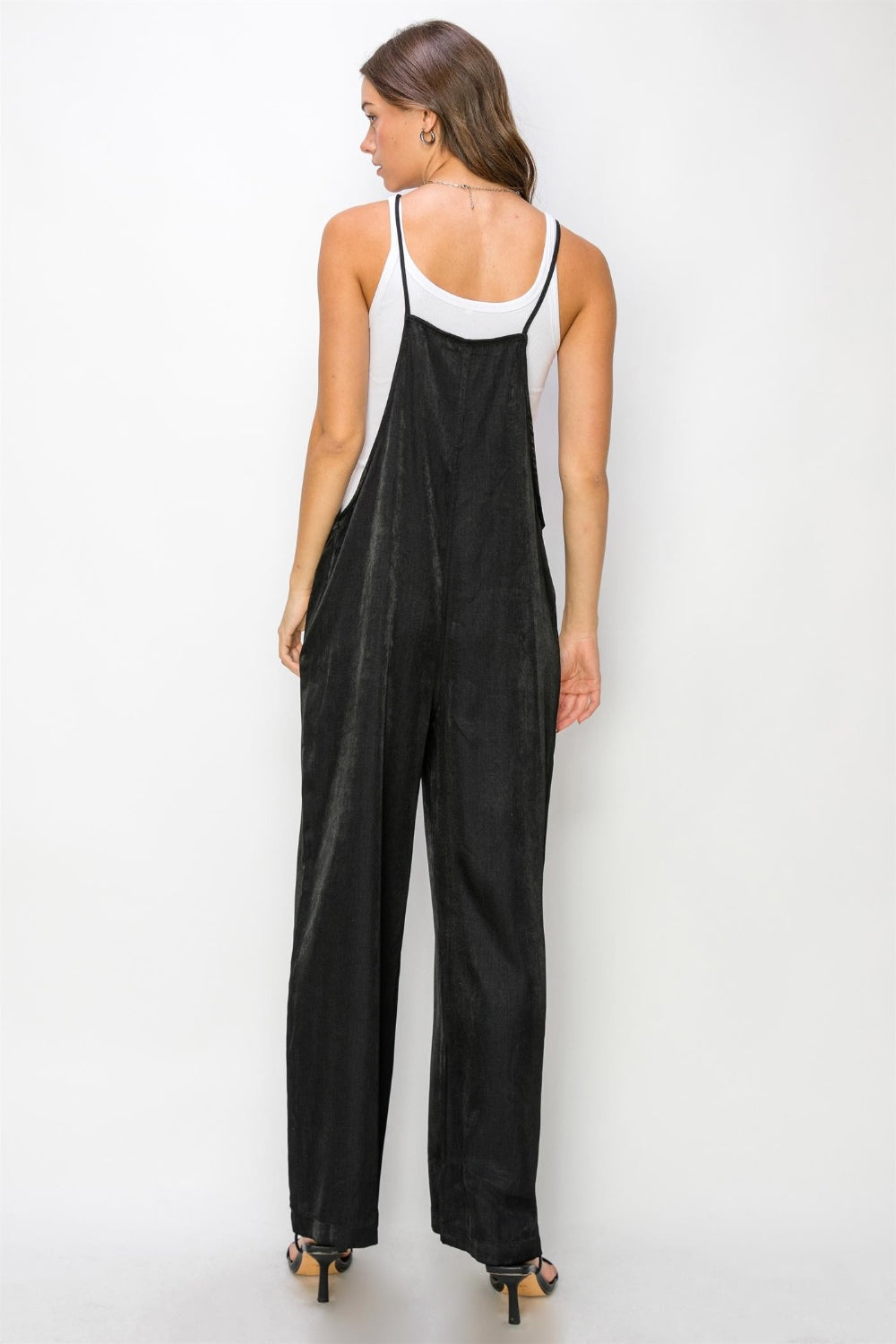 HYFVE Half Button Sleeveless Straight Jumpsuit