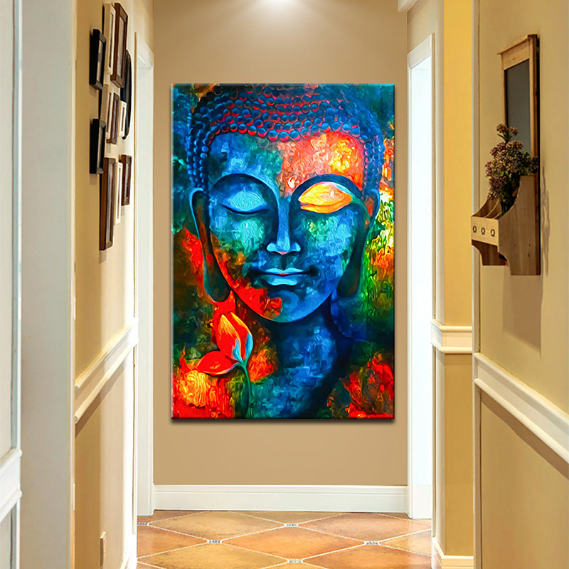 HD Modern Home Single Colorful Buddha Oil Painting On Canvas