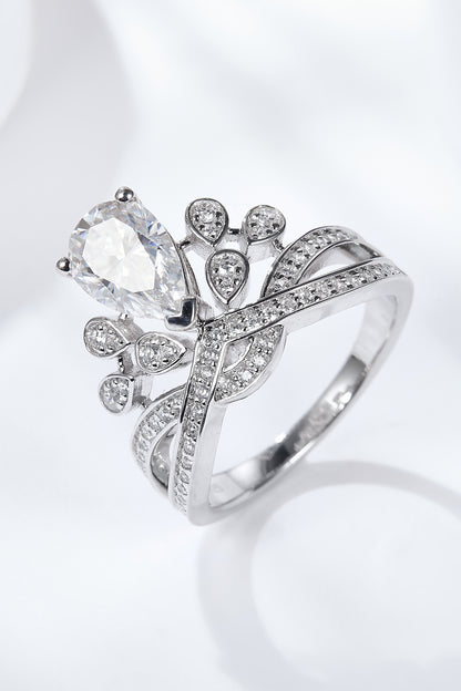 1.5 Carat Moissanite Crown-Shaped Ring 