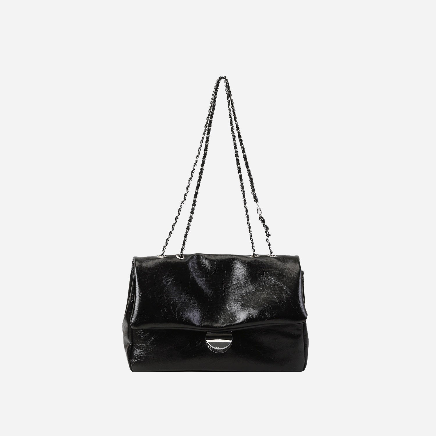 Textured PU Leather Shoulder Bag 