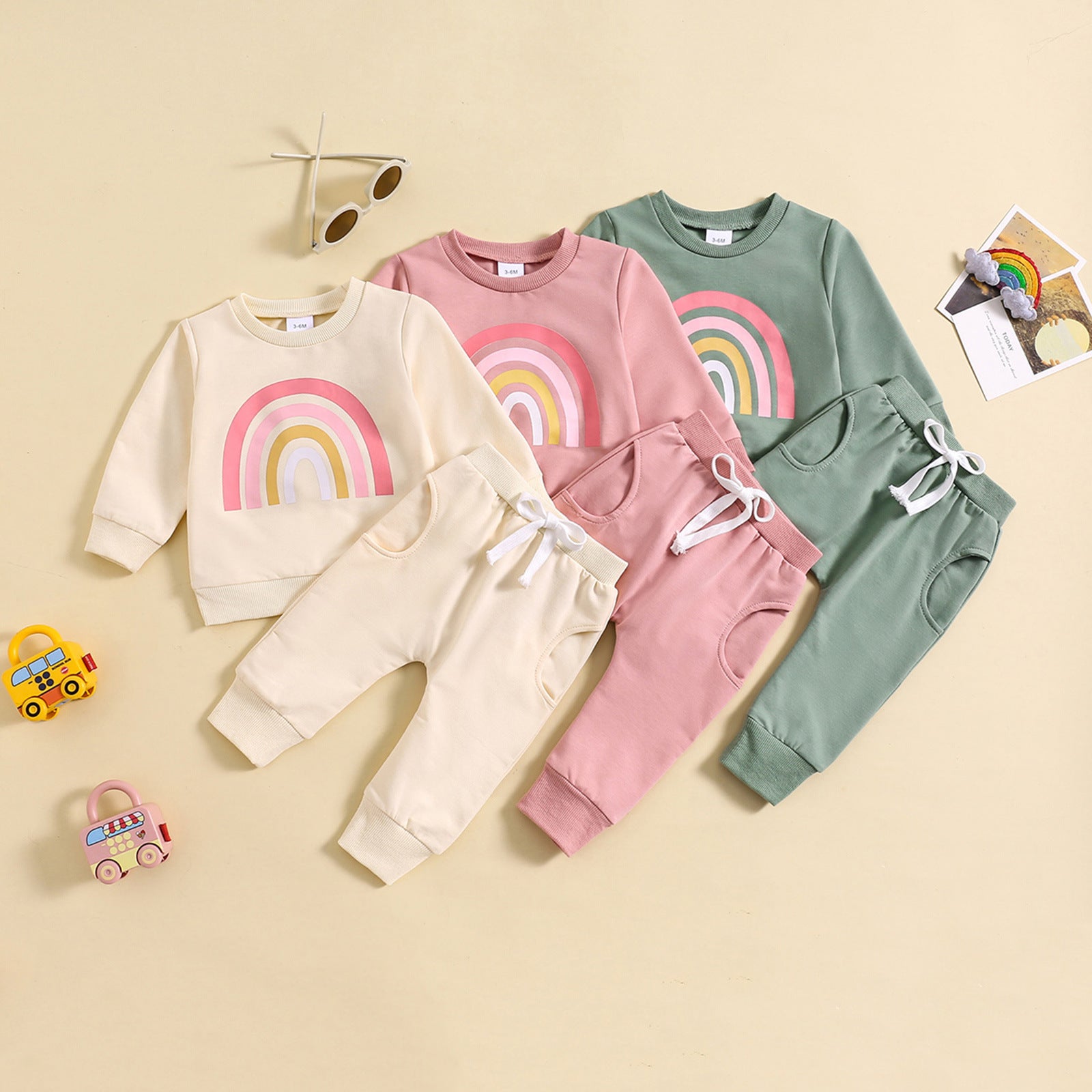 Children's Suit 0-3 Years Old Girl's Clothes Long-sleeved Sweater Fashionable Outer Wear Sweatpants