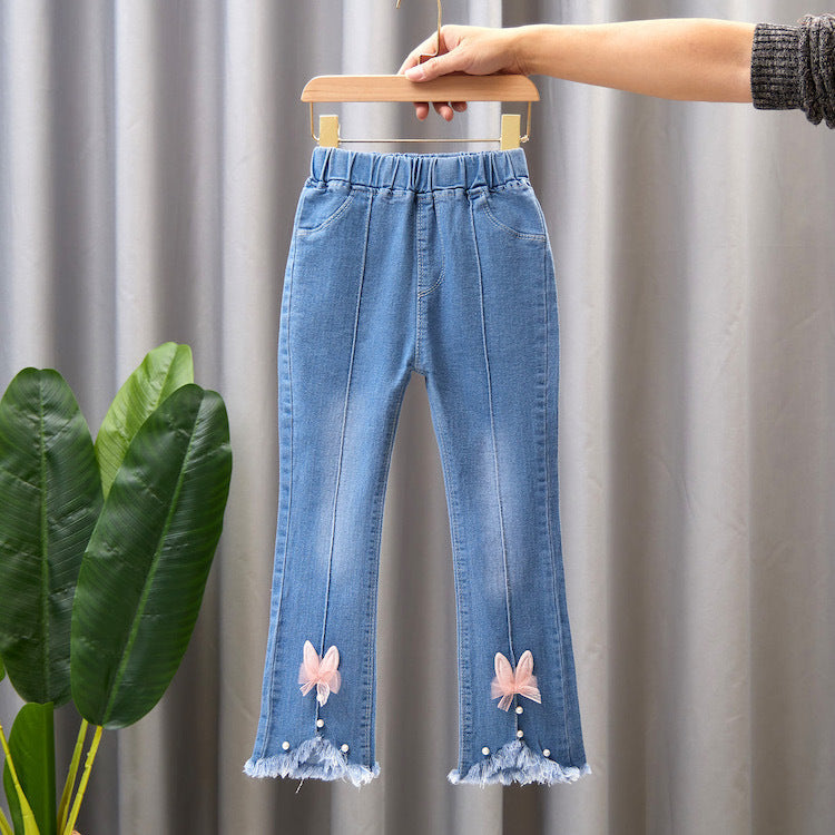 Children's Denim Wide Leg Pants Casual Speaker