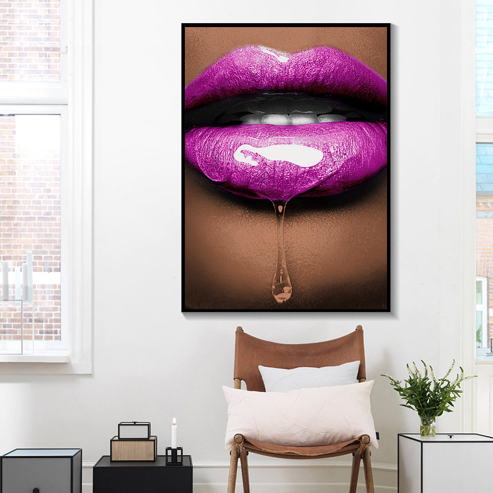 Lipstick Diamond Canvas For Living Room Decoration