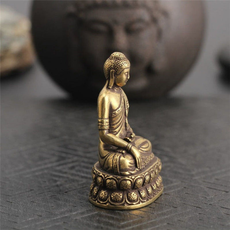 Pure Copper Small Buddha Statue Solid Brass Sakyamuni