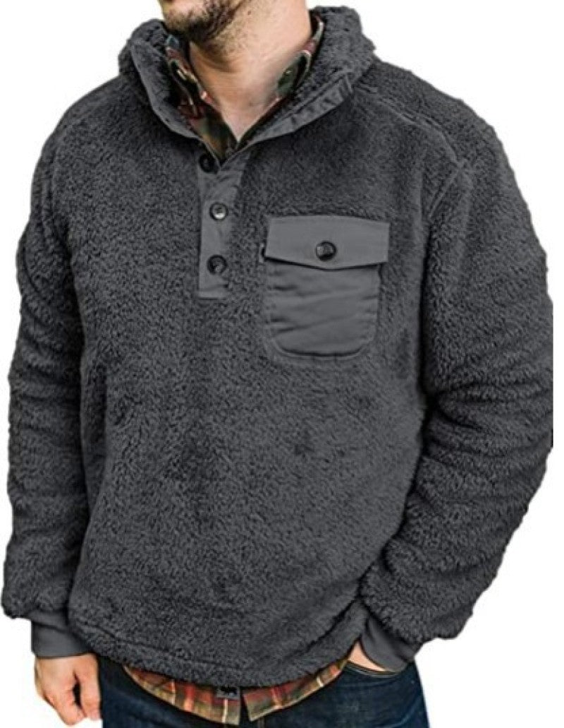 Men's Casual Flannel Plush Sweatshirt