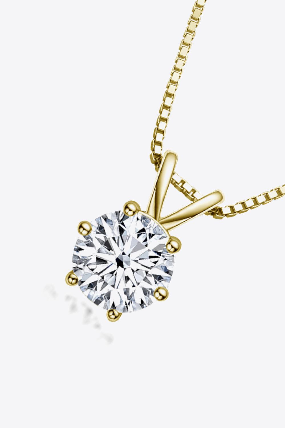 925 Sterling Silver 1 Carat Moissanite Pendant Necklace 