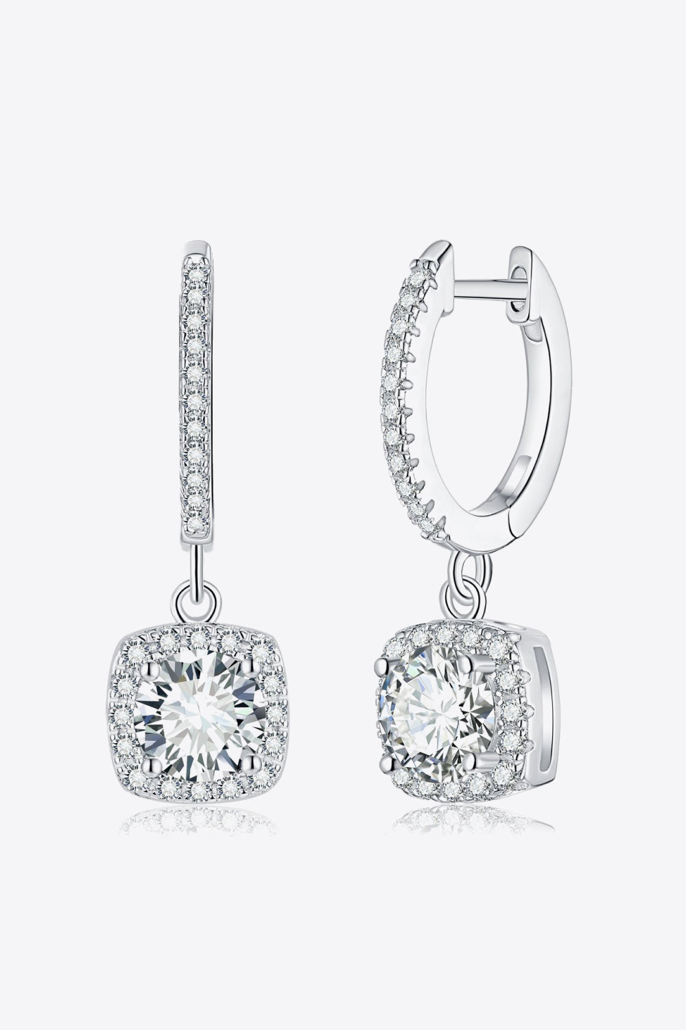 Adored Moissanite Huggie Drop Earrings 