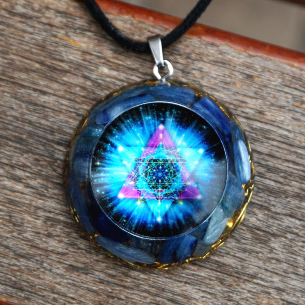 Handmade Epoxy Ogan Energy Gem Pendant Meditation Energy Stone Fashion Necklace Pendant