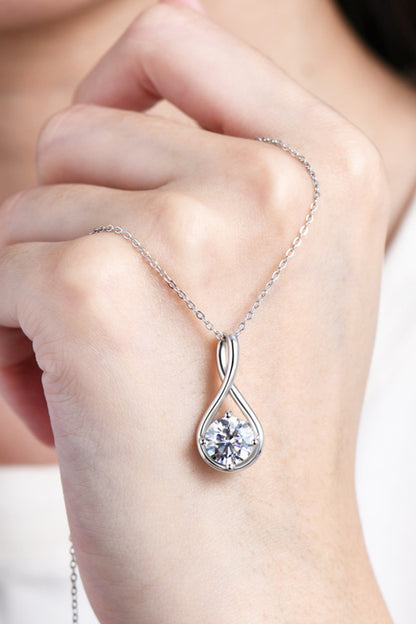 2 Carat Moissanite 925 Sterling Silver Necklace 