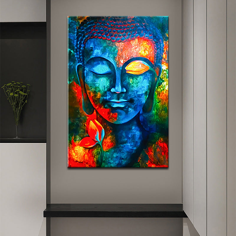 HD Modern Home Single Colorful Buddha Oil Painting On Canvas