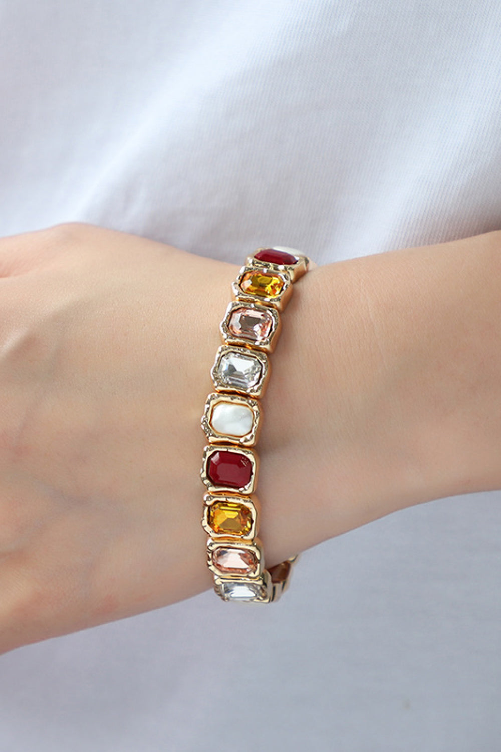 Glass Stone Alloy Bracelet 