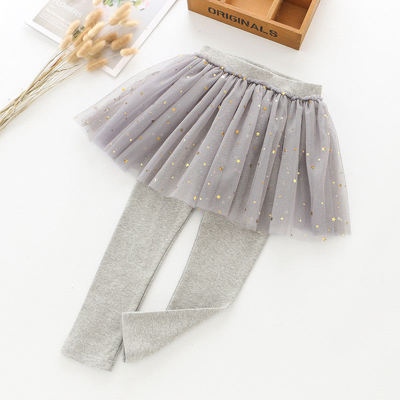 Korean Style Culottes Girl Star Net Gauze Culottes