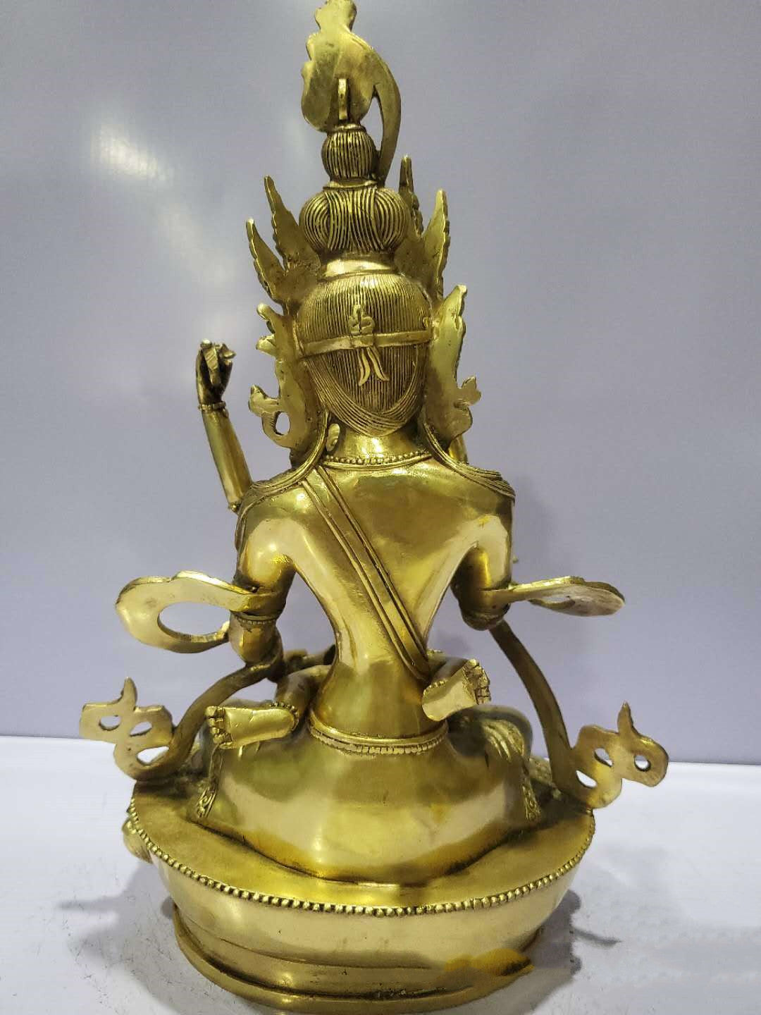 Bronze Happy Buddha Double Bodhisattva Vajrasattva Statue