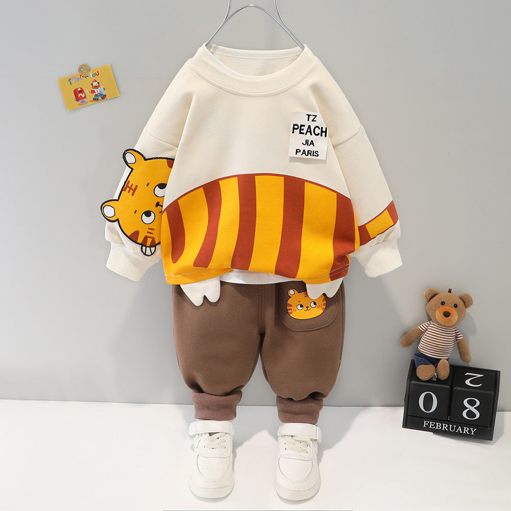 Children's Cartoon Sweater Pants Two-piece Set