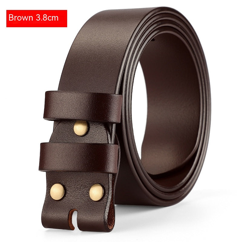 Men's Fashion Does Not Take The Lead Cowhide Pin Buckle Belt 